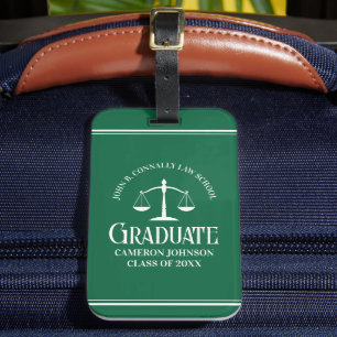 Étiquette À Bagage Diplômé de l'école de droit vert