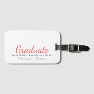 Étiquette À Bagage Diplômé Simple Moderne Minimaliste Graduation