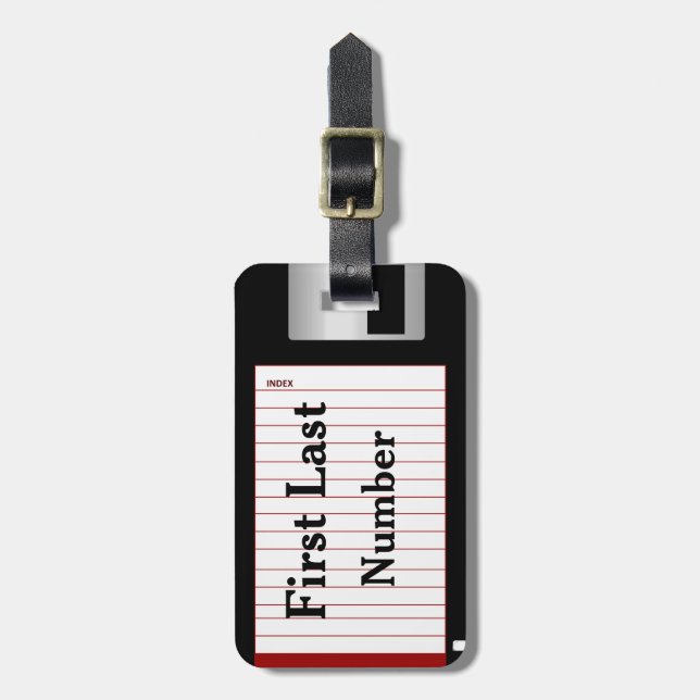 Étiquette À Bagage Disque de disquette divertissante et nerdy personn (Devant Vertical)