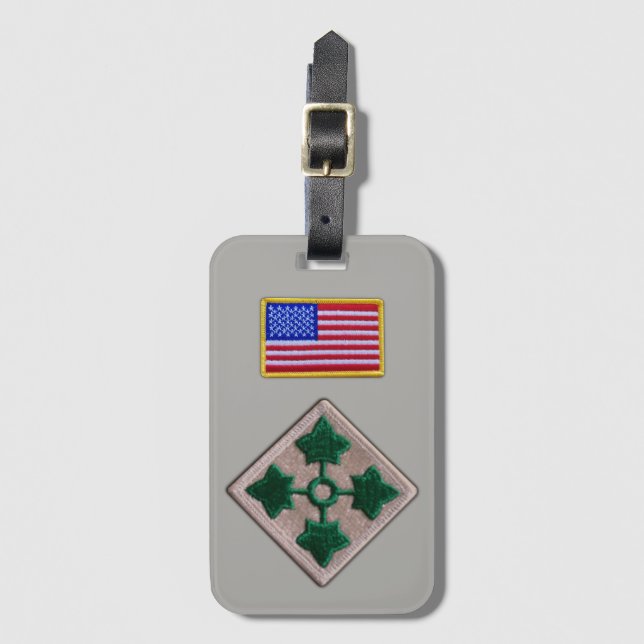 Étiquette À Bagage Division d'infanterie de la 4e Division d'infanter (Devant Vertical)