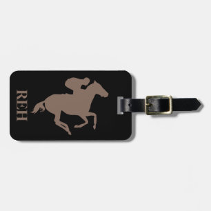 Étiquette À Bagage do-it-yourself Monogramme Taupe Cheval de Course B
