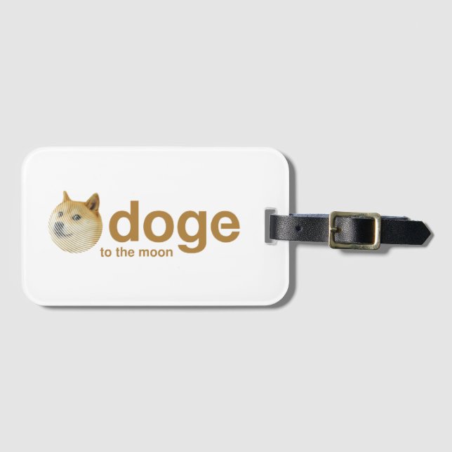 Étiquette À Bagage doge, pièce, pièce de doge, dogecoin (Devant Horizontal)