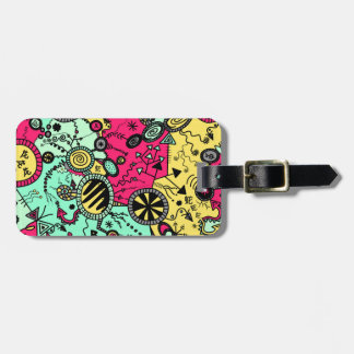 Étiquette À Bagage Doodle couleur fou