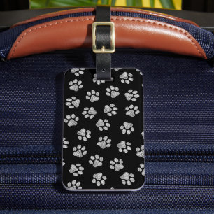 Étiquette À Bagage Doodle Paws, pattes de chien, pattes blanches