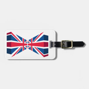 Étiquette À Bagage Double Union Jack, drapeau britannique en 3D