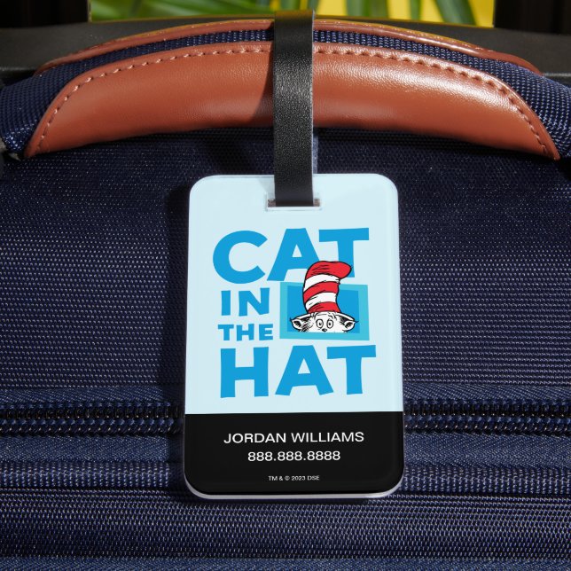 Étiquette À Bagage Dr Seuss | Chat dans le logo du Casquette (Verso Insitu 4)
