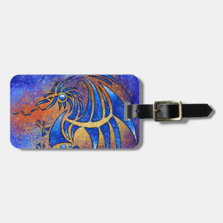 Étiquette À Bagage Dragissous V1 - dragon bleu