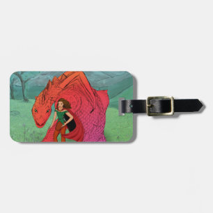 Étiquette À Bagage Dragon Bébé Rouge