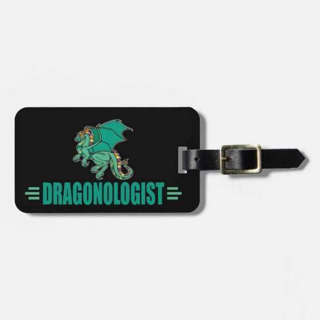 Étiquette À Bagage Dragon de Imaginaire vert (Devant horizontal)
