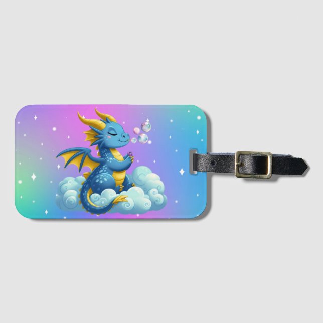 Étiquette À Bagage Dragon mignon/Whimsical (Devant Horizontal)
