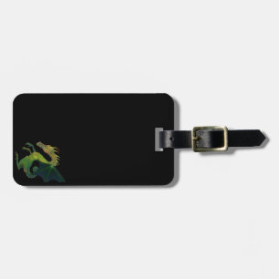 Étiquette À Bagage Dragon noir subtil