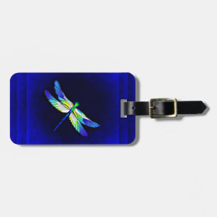 Étiquette À Bagage Dragonfly Electric Blue - Personnalisez avec le no