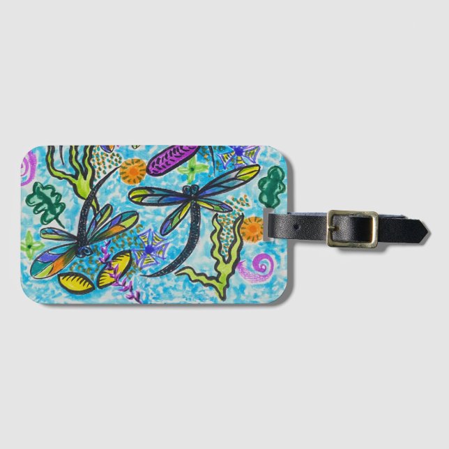 Étiquette À Bagage Dragonfly Fantasy  (Devant Horizontal)