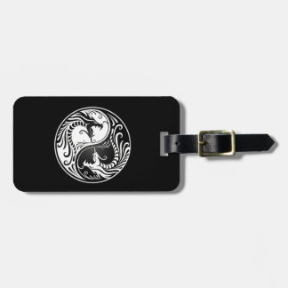 Étiquette À Bagage Dragons blancs et noirs de Yin Yang