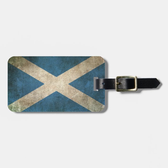 Étiquette À Bagage Drapeau affligé par cru de l'Ecosse (Devant horizontal)
