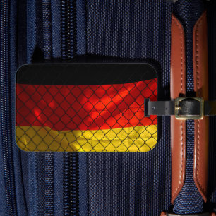 Étiquette À Bagage Drapeau allemand derrière la clôture de lien de ch