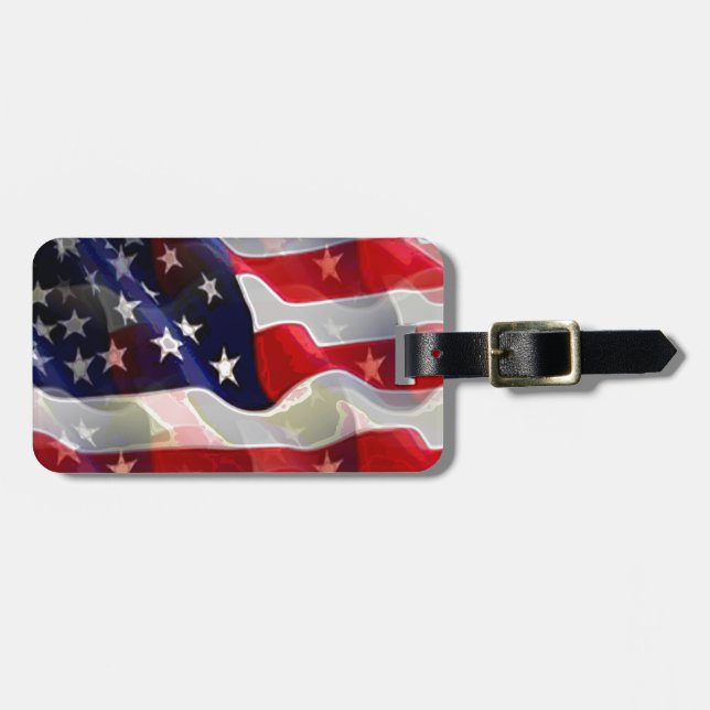 Étiquette À Bagage Drapeau américain (Devant horizontal)