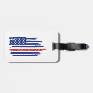 Étiquette À Bagage Drapeau américain à vélo