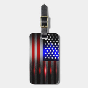 Étiquette À Bagage Drapeau américain coupé par laser 1 de tranchant
