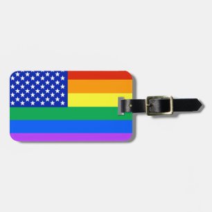 Étiquette À Bagage Drapeau américain d'arc-en-ciel de LGBT