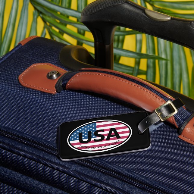 Étiquette À Bagage Drapeau américain Oval USA code pays logo voyage (Insitu Rectoal 3)
