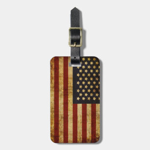 Étiquette À Bagage Drapeau américain patriotique grunge vintage des
