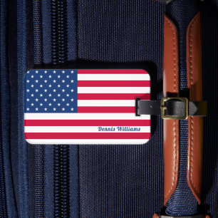 Étiquette À Bagage Drapeau américain   Patriotique personnalisé