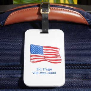 Étiquette À Bagage Drapeau américain personnalisé