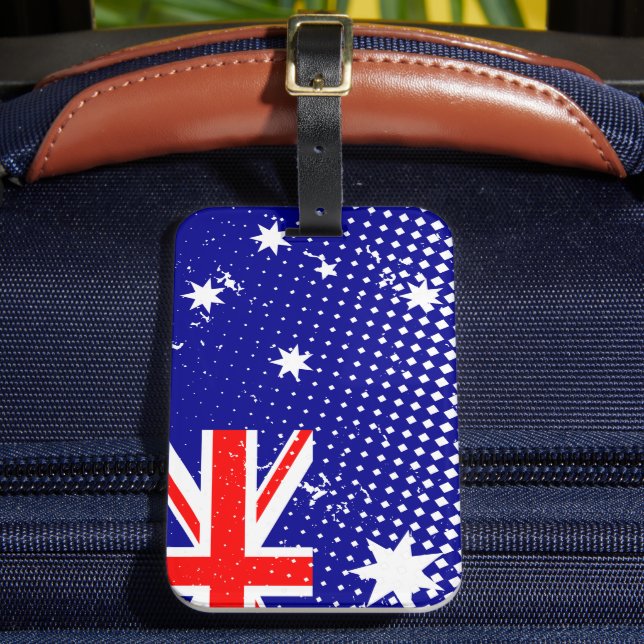 Étiquette À Bagage Drapeau Australien Aux Effets À Demi-teintes Dépri (Insitu Rectoal 2)