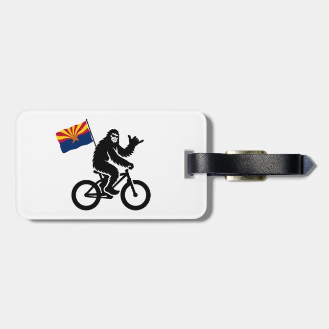 Étiquette À Bagage Drapeau Bigfoot Cycling Arizona (Dos horizontal)