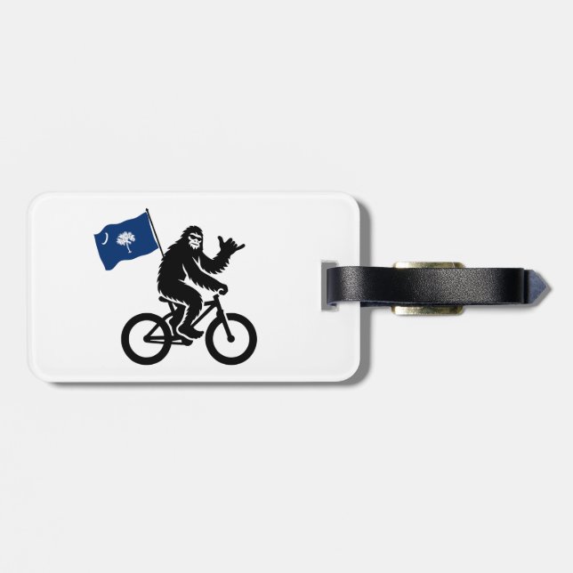 Étiquette À Bagage Drapeau Bigfoot Cyclisme Caroline du Sud (Dos horizontal)
