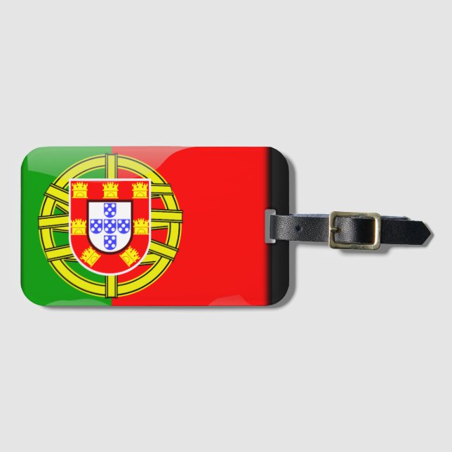 Étiquette À Bagage Drapeau brillant du Portugal (Devant Horizontal)