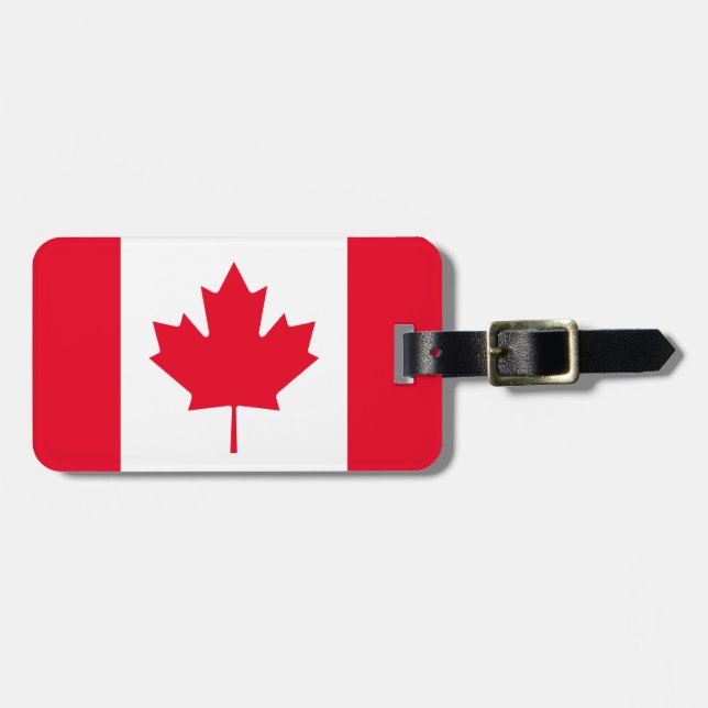 Étiquette À Bagage Drapeau canadien classique (Devant horizontal)