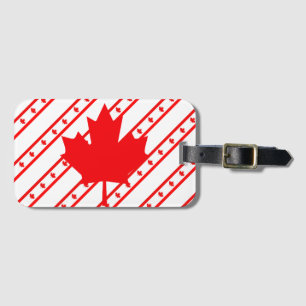 Étiquette À Bagage Drapeau canadien de rayures