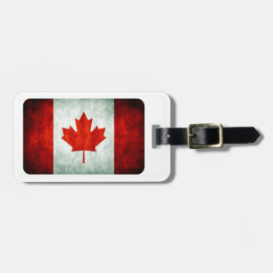 Étiquette À Bagage Drapeau canadien en détresse