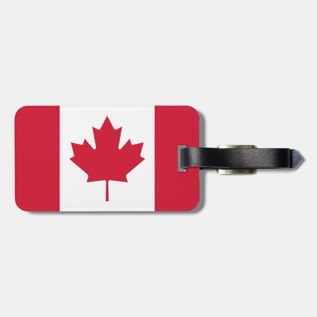 Étiquette À Bagage Drapeau canadien - Feuille d'érable du Canada - Nu (Dos horizontal)