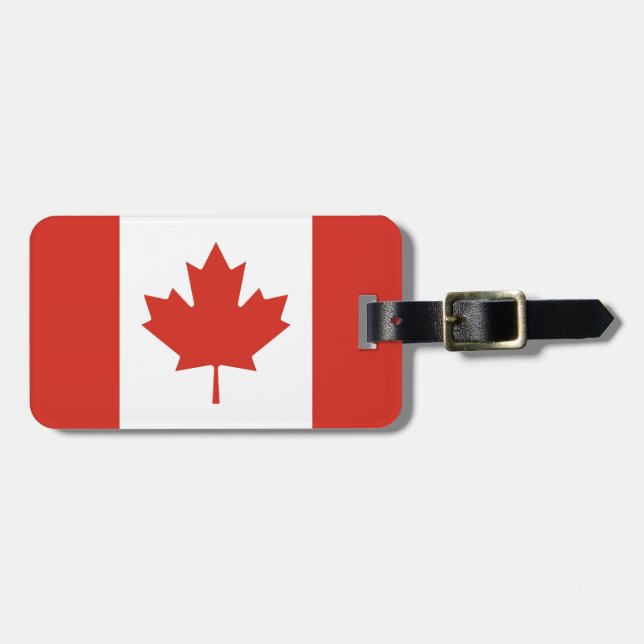 Étiquette À Bagage Drapeau canadien patriotique (Devant horizontal)