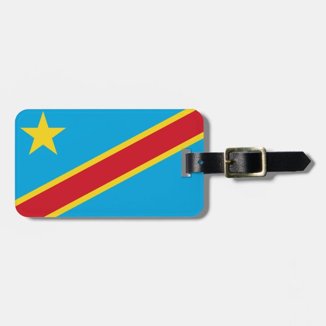 Étiquette À Bagage Drapeau Congo Easy ID Personal (Devant horizontal)