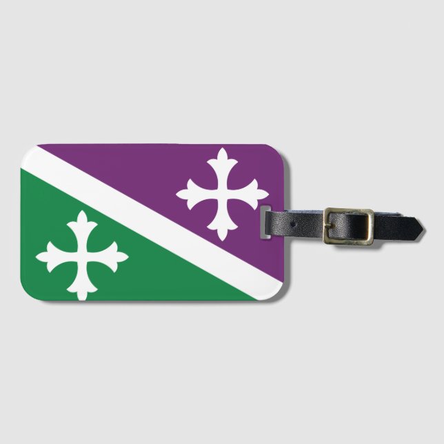 Étiquette À Bagage Drapeau d'Adjuntas, Porto Rico (Devant Horizontal)