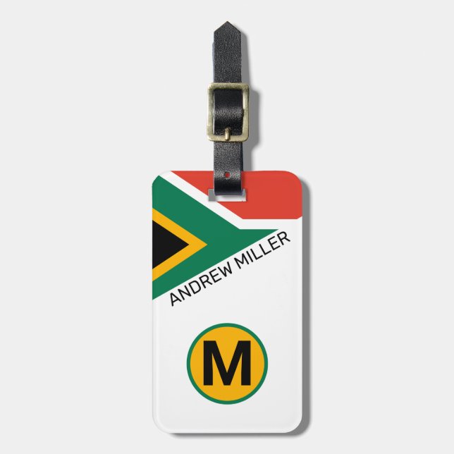 Étiquette À Bagage Drapeau d'Afrique du Sud Bagages de voyage personn (Devant Vertical)