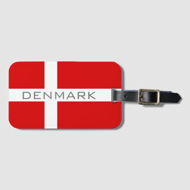 Étiquette À Bagage Drapeau danois du Danemark bagages de voyage perso (Devant Horizontal)
