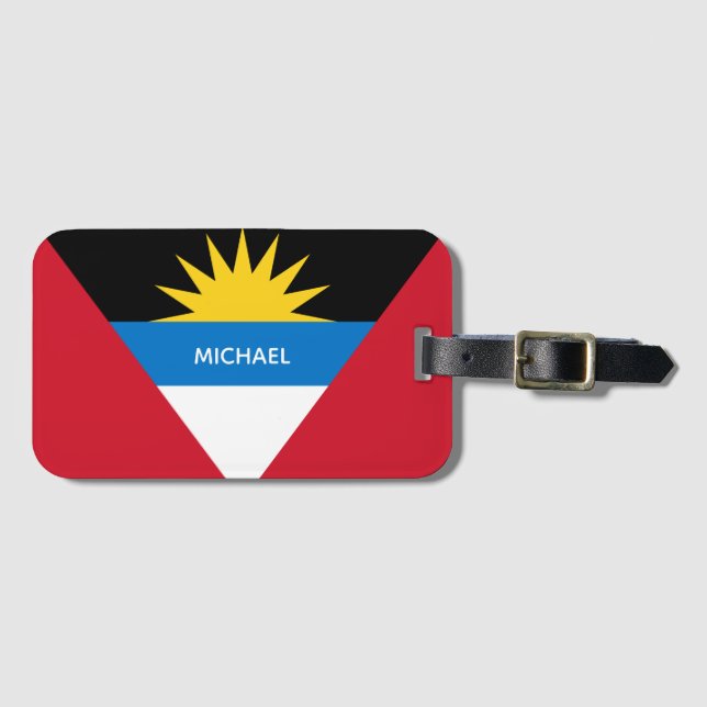 Étiquette À Bagage Drapeau d'Antigua-et-Barbuda (Devant Horizontal)