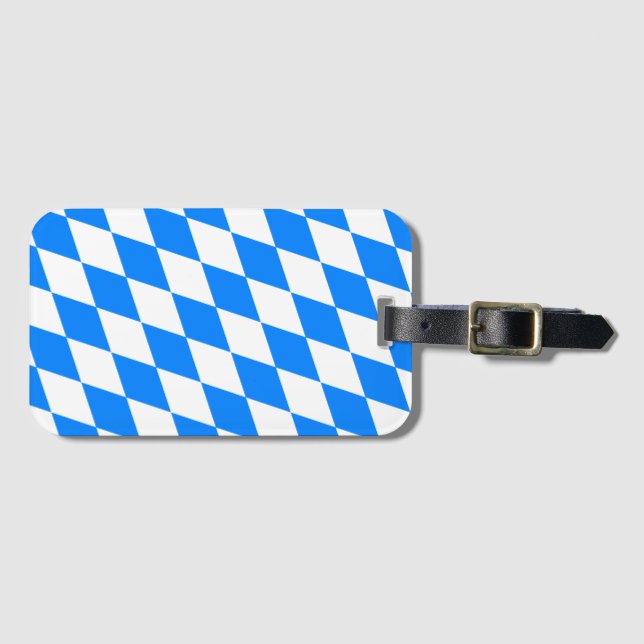 Étiquette À Bagage Drapeau de Bavière (Devant Horizontal)