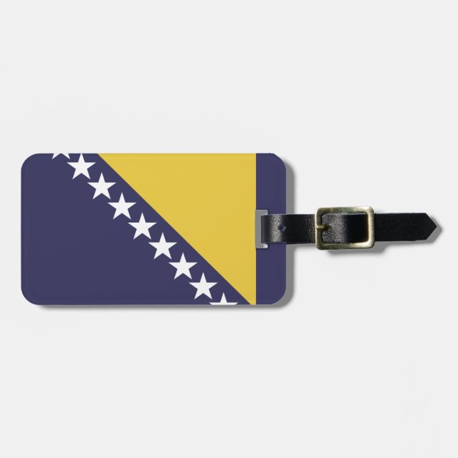 Étiquette À Bagage Drapeau de Bosnie-Herzégovine (Devant horizontal)