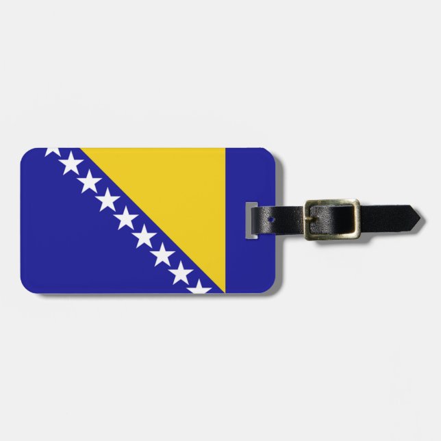 Étiquette À Bagage Drapeau de Bosnie-Herzégovine Easy ID Personnel (Devant horizontal)