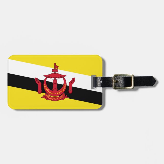 Étiquette À Bagage Drapeau de Brunei Easy ID Personal (Devant horizontal)