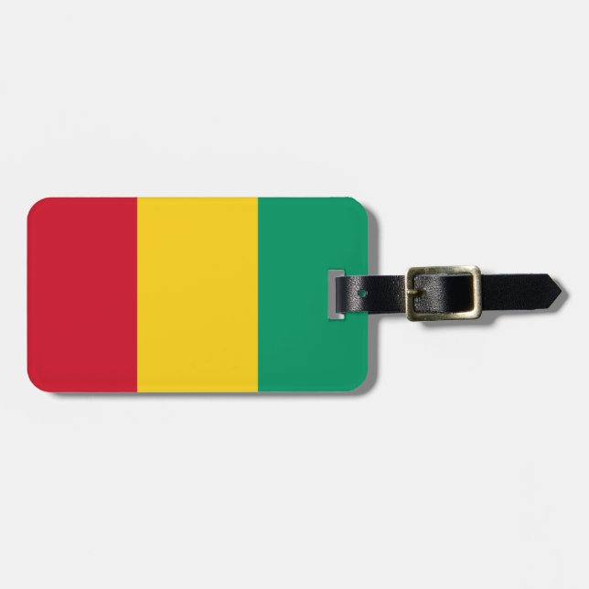 Étiquette À Bagage Drapeau de Guinée Easy ID personnel (Devant horizontal)