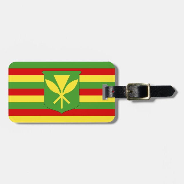 Étiquette À Bagage Drapeau de Kanaka Maoli - drapeau hawaïen de (Devant horizontal)