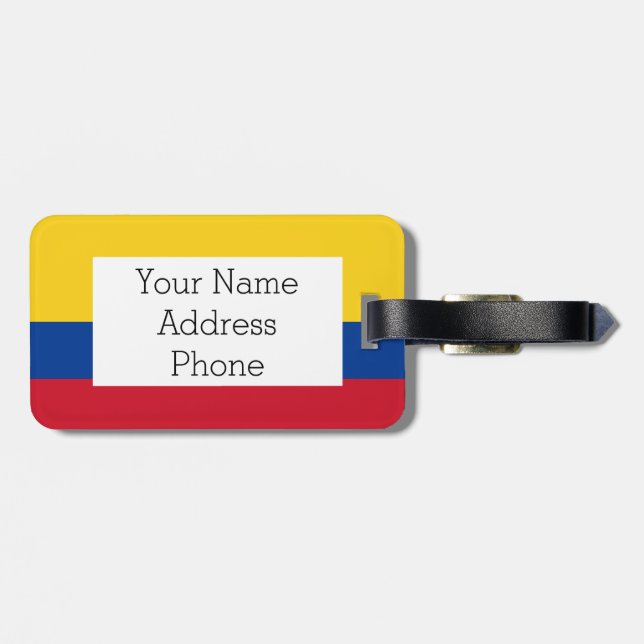 Étiquette À Bagage Drapeau de la Colombie (Dos horizontal)