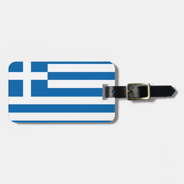 Étiquette À Bagage Drapeau de la Grèce (Devant horizontal)